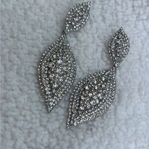 Sparkling Silver Crystal Butterfly Earrings